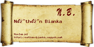 Náthán Bianka névjegykártya