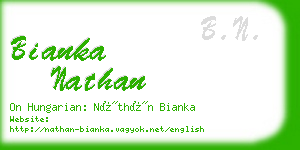 bianka nathan business card